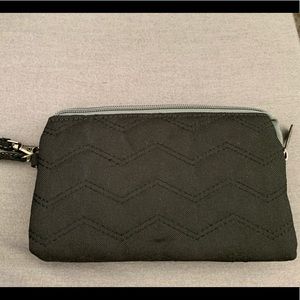Thirty One Black Quilted Wristlet
